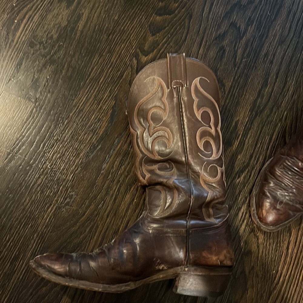 Real leather cowboy boots